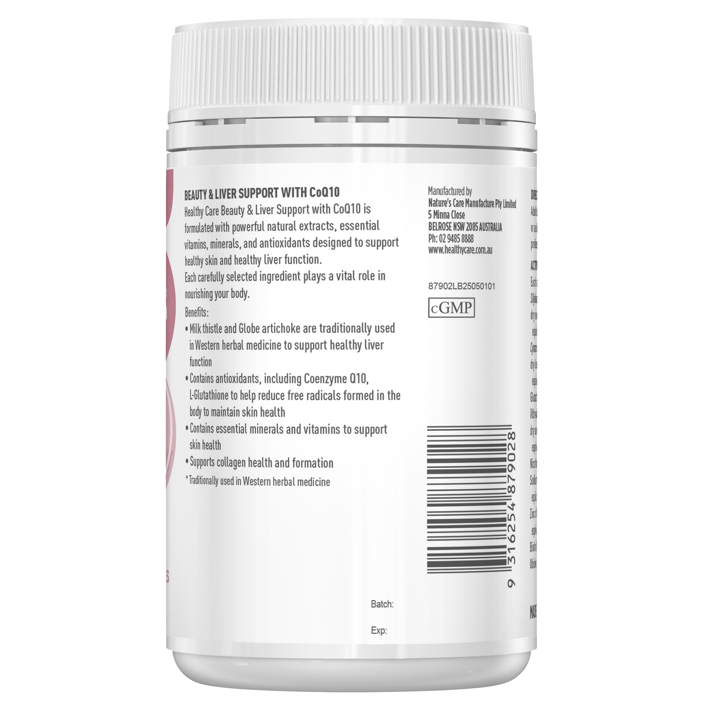 Healthy Care Plus Beauty & Liver Support with CoQ10 90 Capsules