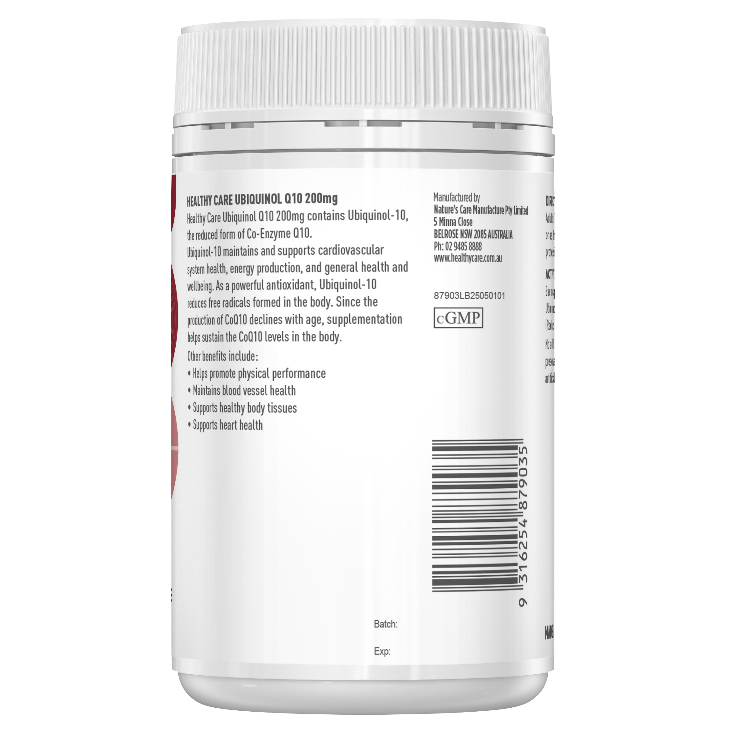 Healthy Care Plus Ubiquinol Q10 200mg 90 Capsules