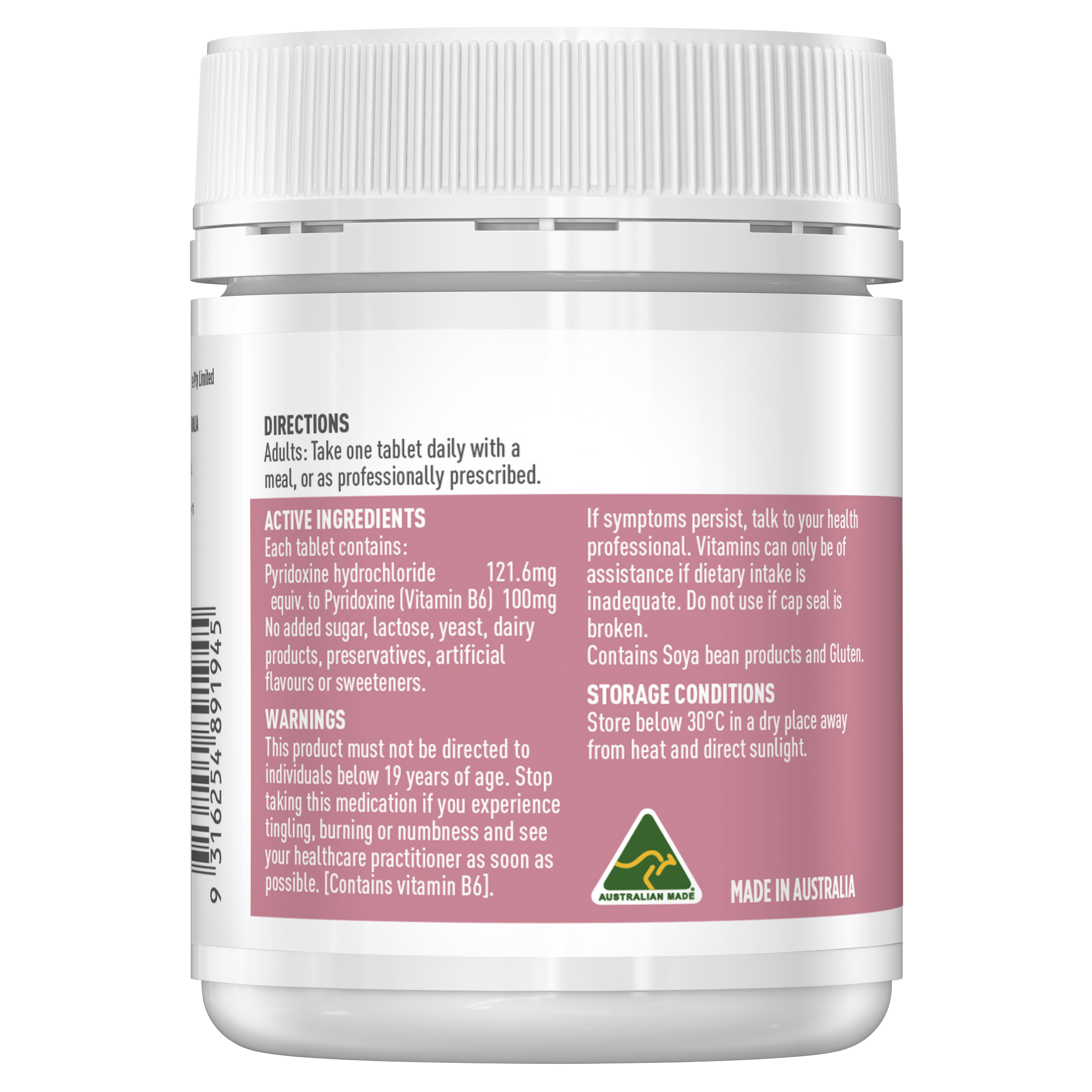 Healthy Care Vitamin B6 100mg - 120 Tablets - Healthy Care Australia