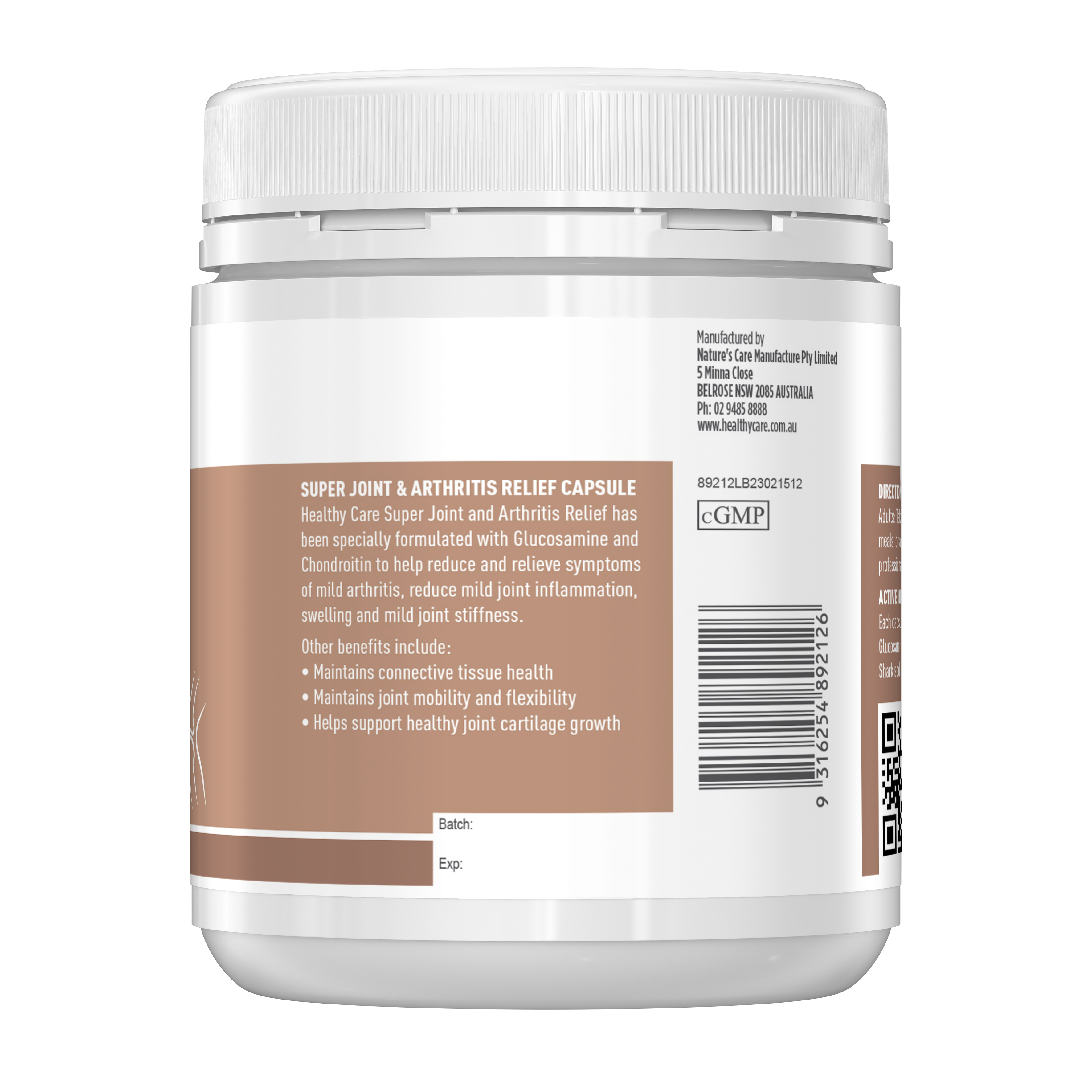 Healthy Care Super Joint & Arthritis Relief - 200 Capsules - Healthy Care Australia