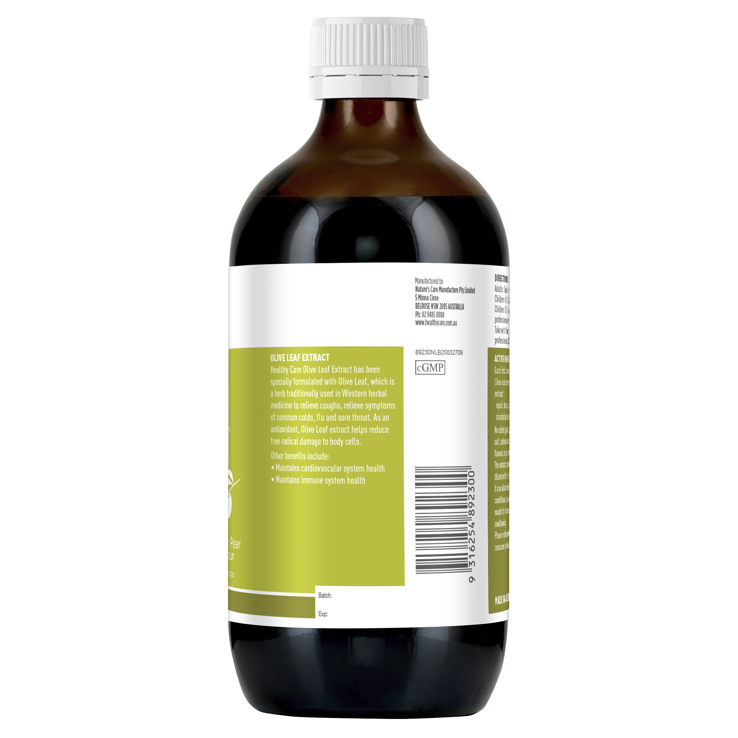 Healthy Care Olive Leaf Extract Pear Flavour 500mL