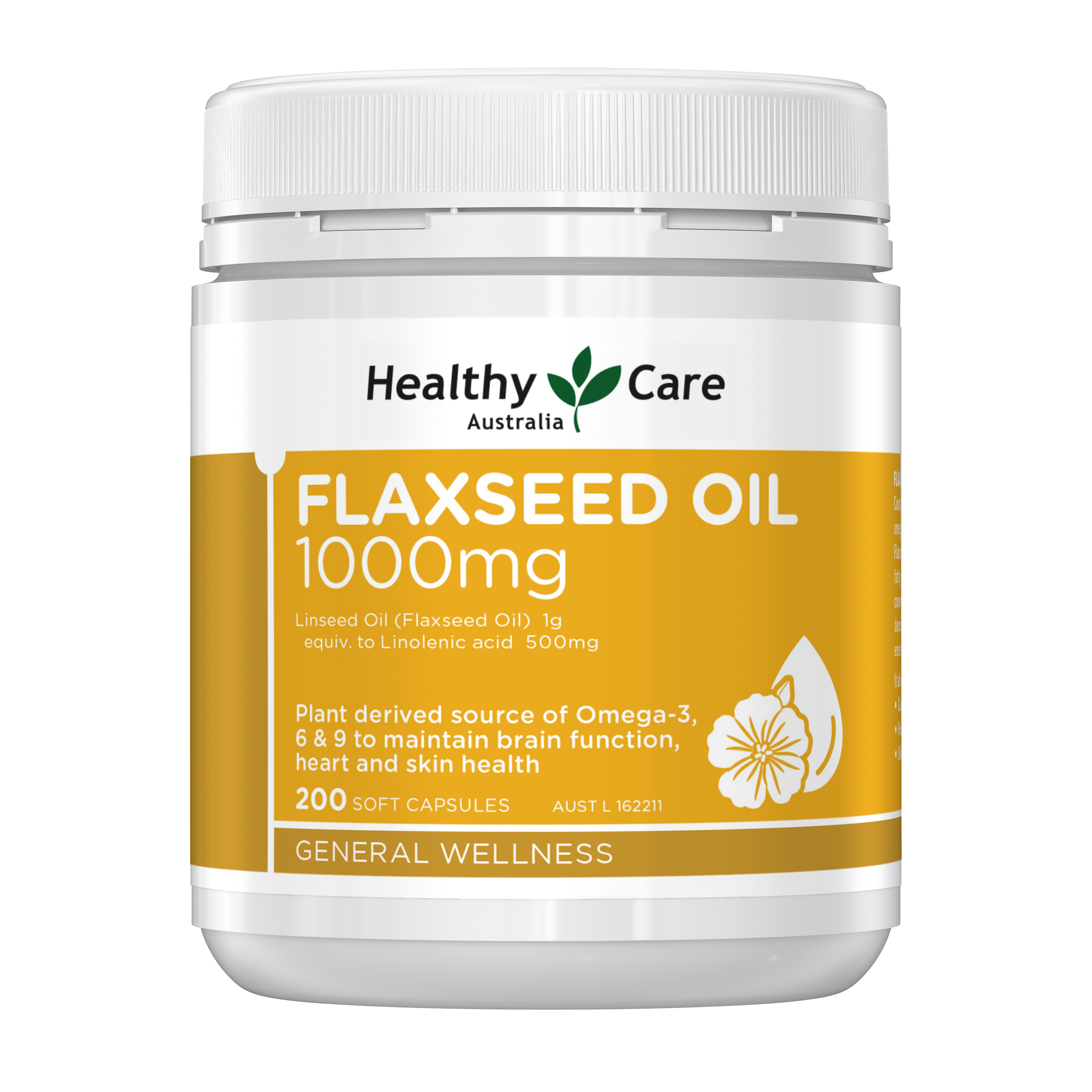 Healthy Care Flaxseed Oil 1000mg - 200 Capsules - Healthy Care Australia