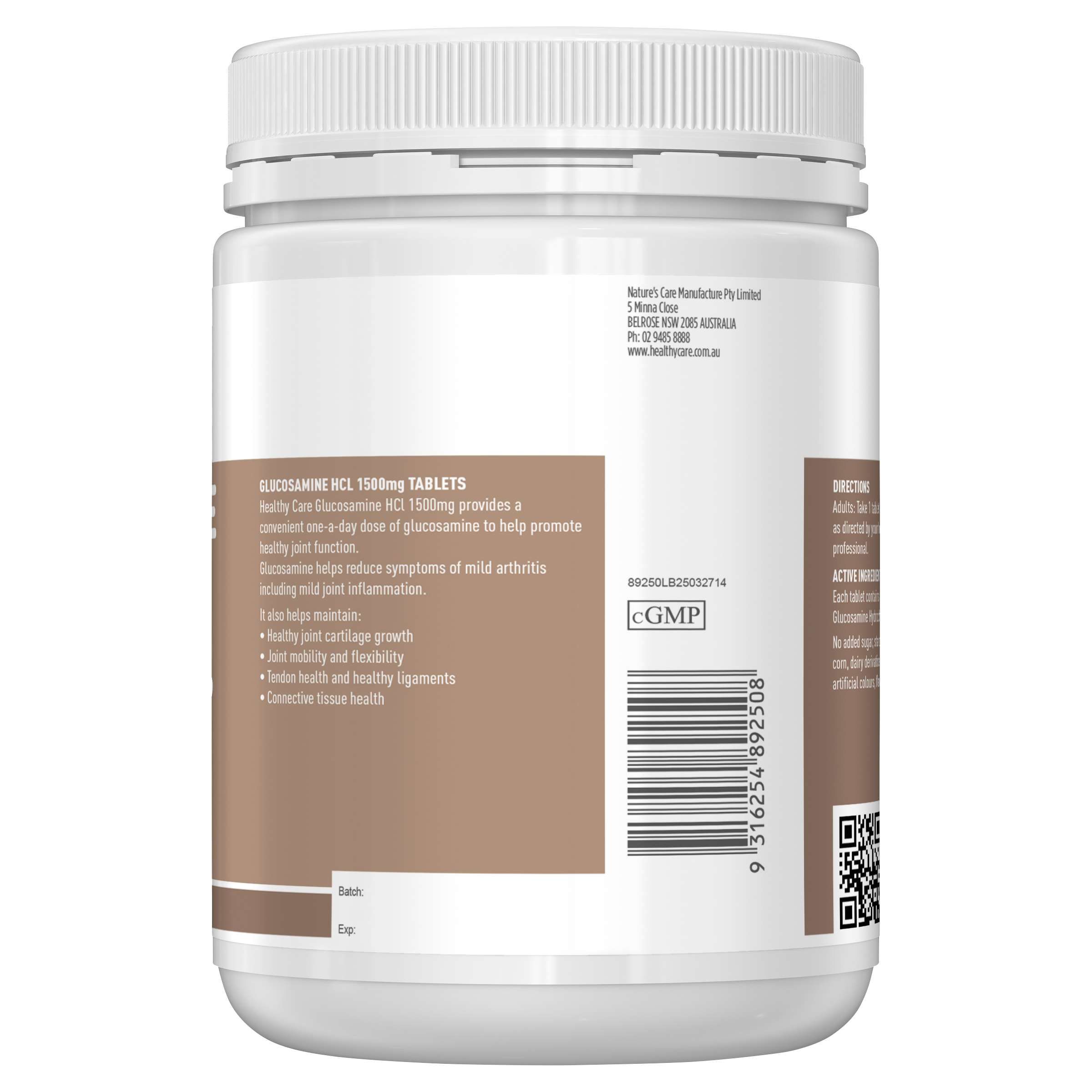 Healthy Care Glucosamine HCL 1500mg - 400 Tablets