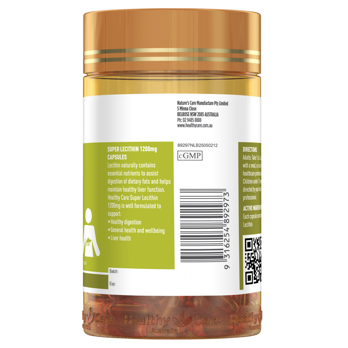 Healthy Care Super Lecithin 1200mg - 100 Capsules