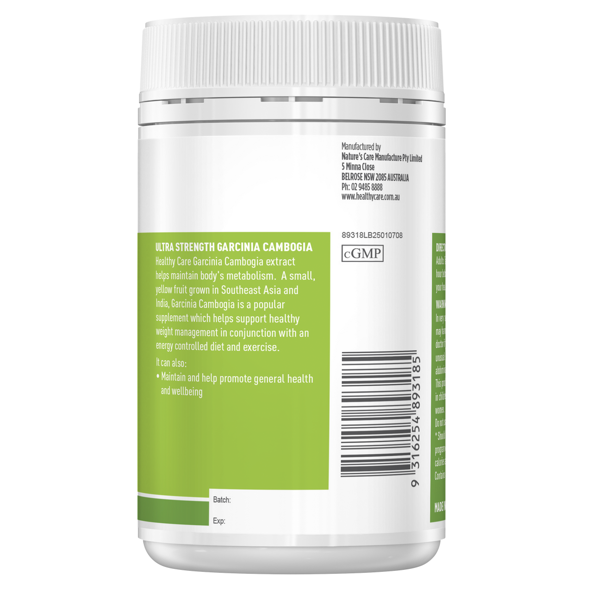 Healthy Care Garcinia Cambogia - 100 Capsules