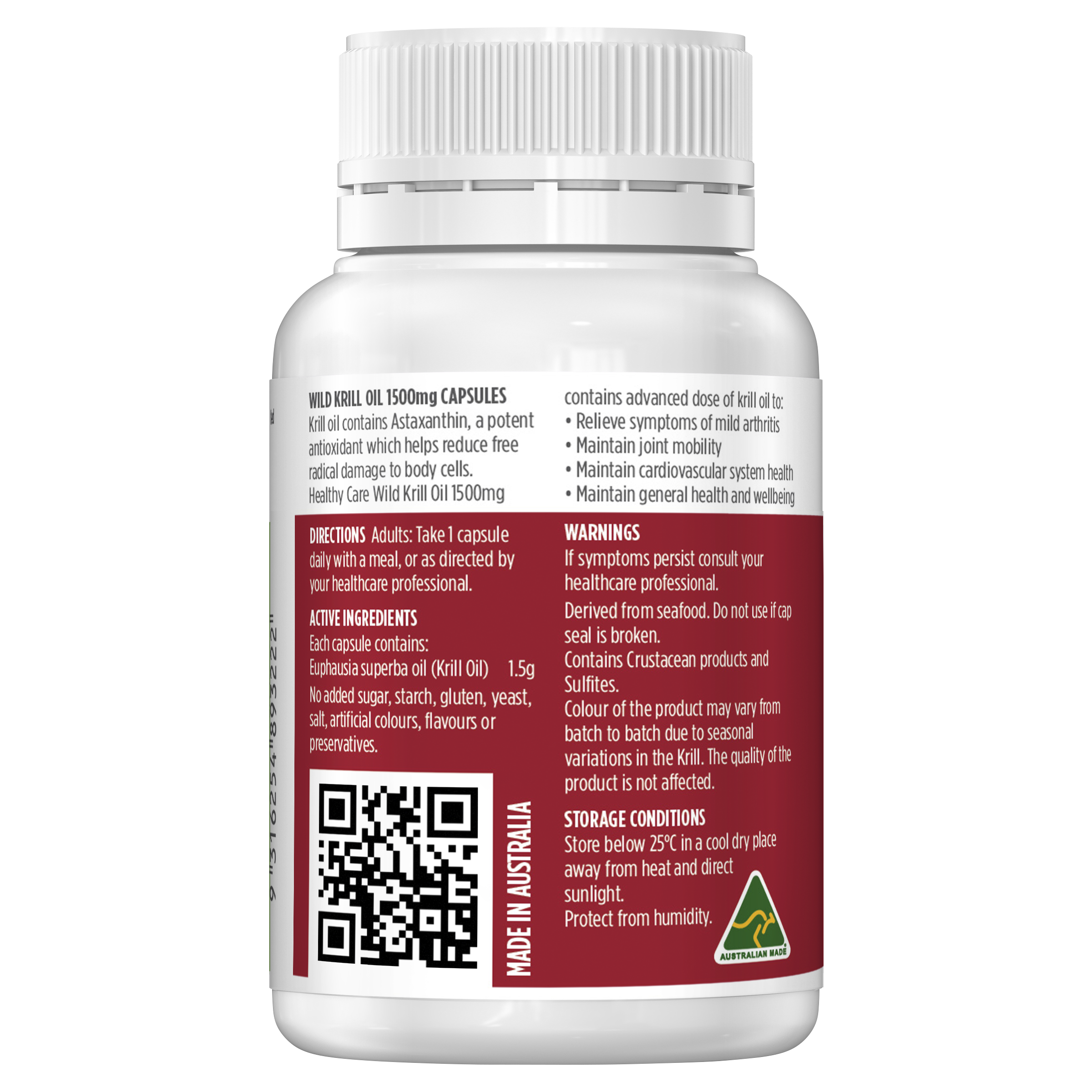 Healthy Care Wild Krill Oil 1500mg 30 Capsules - Healthy Care Australia