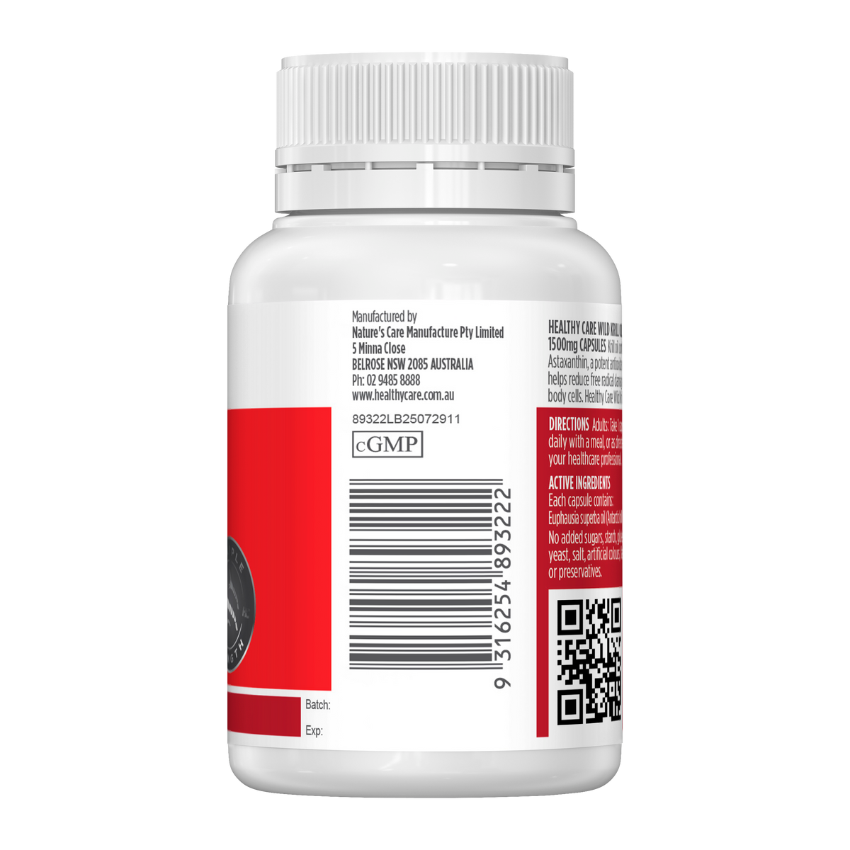 Healthy Care Wild Krill Oil 1500mg 30 Capsules
