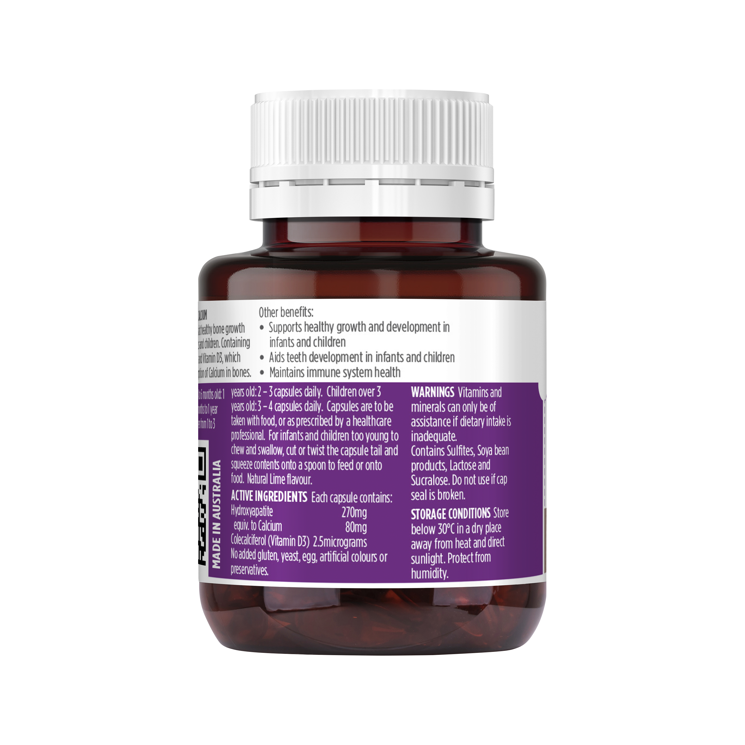 Healthy Care Kids Milk Calcium - 60 Capsules - Healthy Care Australia