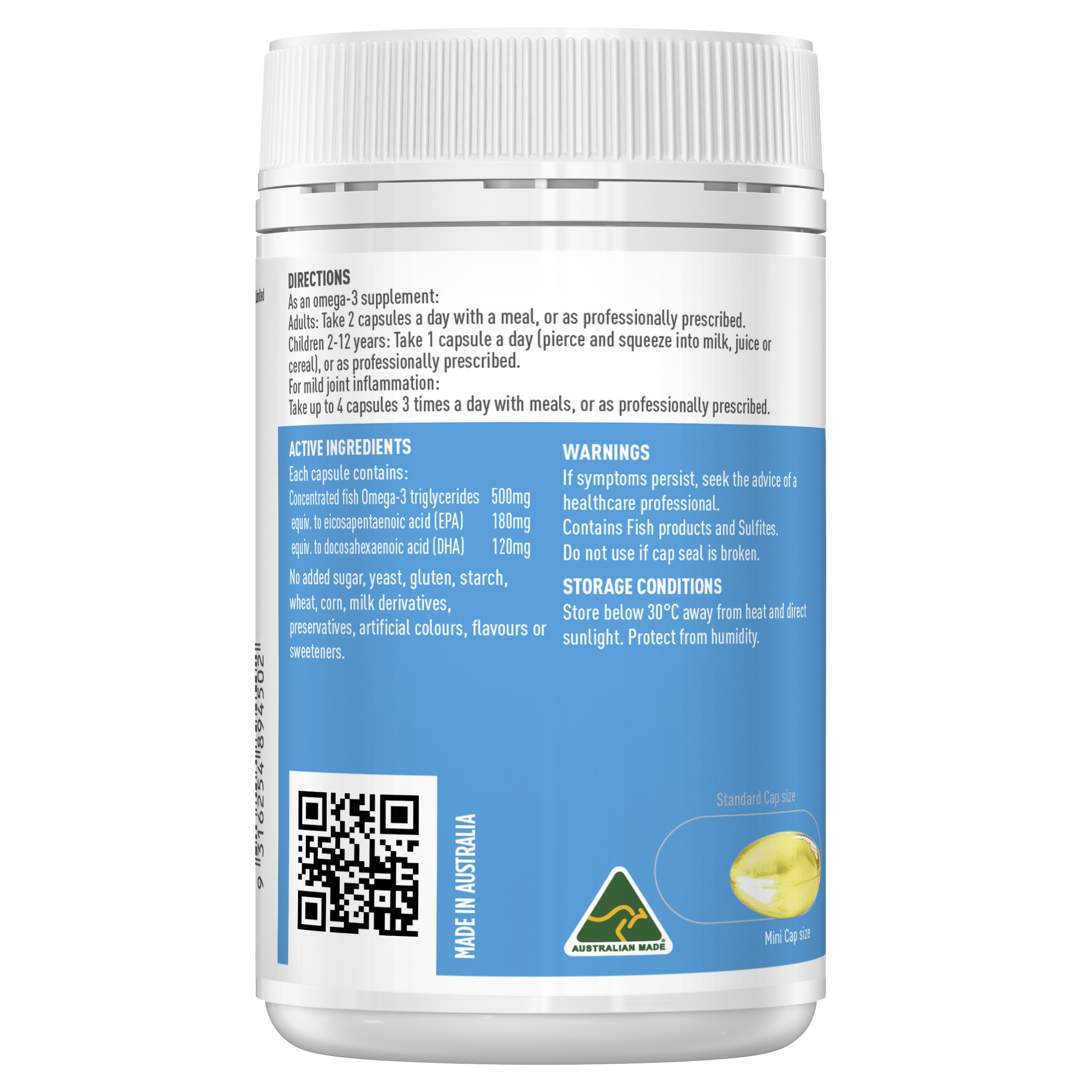 Healthy Care Double Strength Fish Oil Mini Caps 200 Capsules