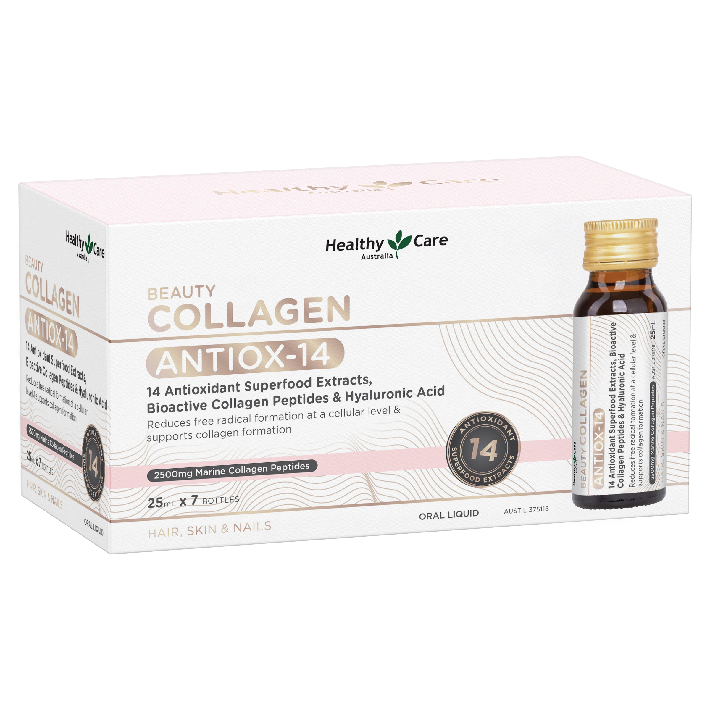 Healthy Care Beauty Collagen Antiox-14 PLUS Shots 25mL x 7 Pack