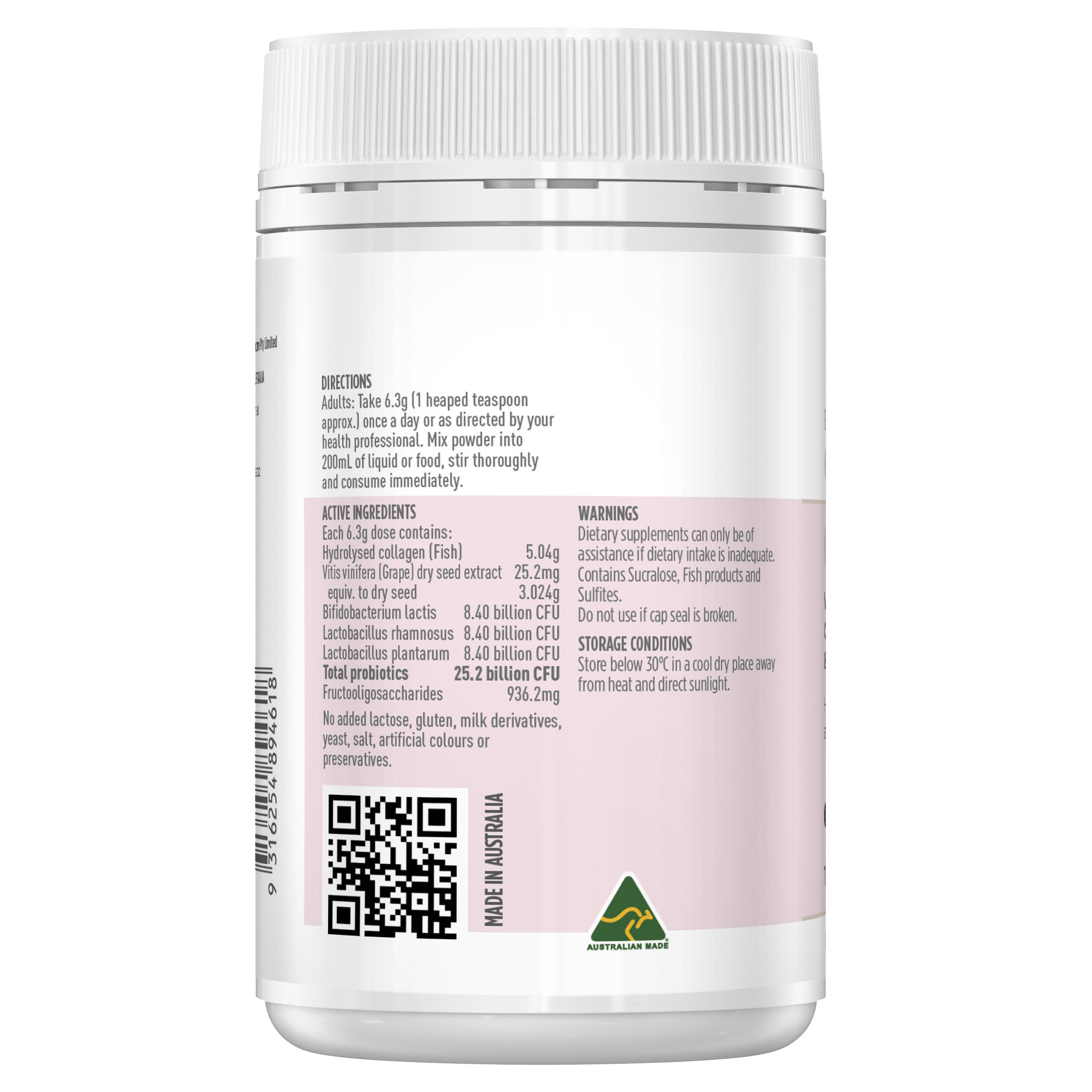 Healthy Care Beauty Collagen Probiotics 120g - Healthy Care Australia