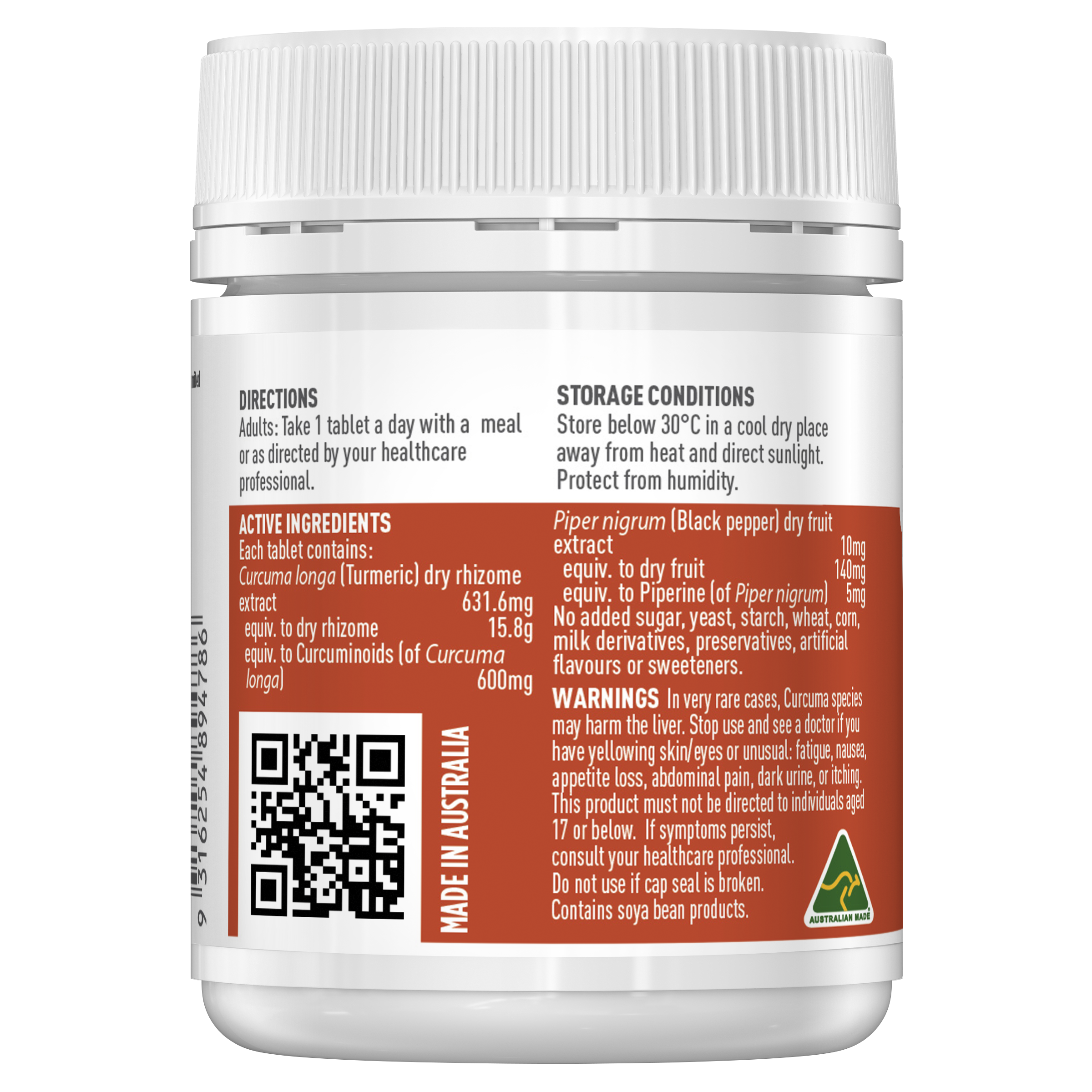 Healthy Care High Strength Curcumin 600mg 60 Tablets
