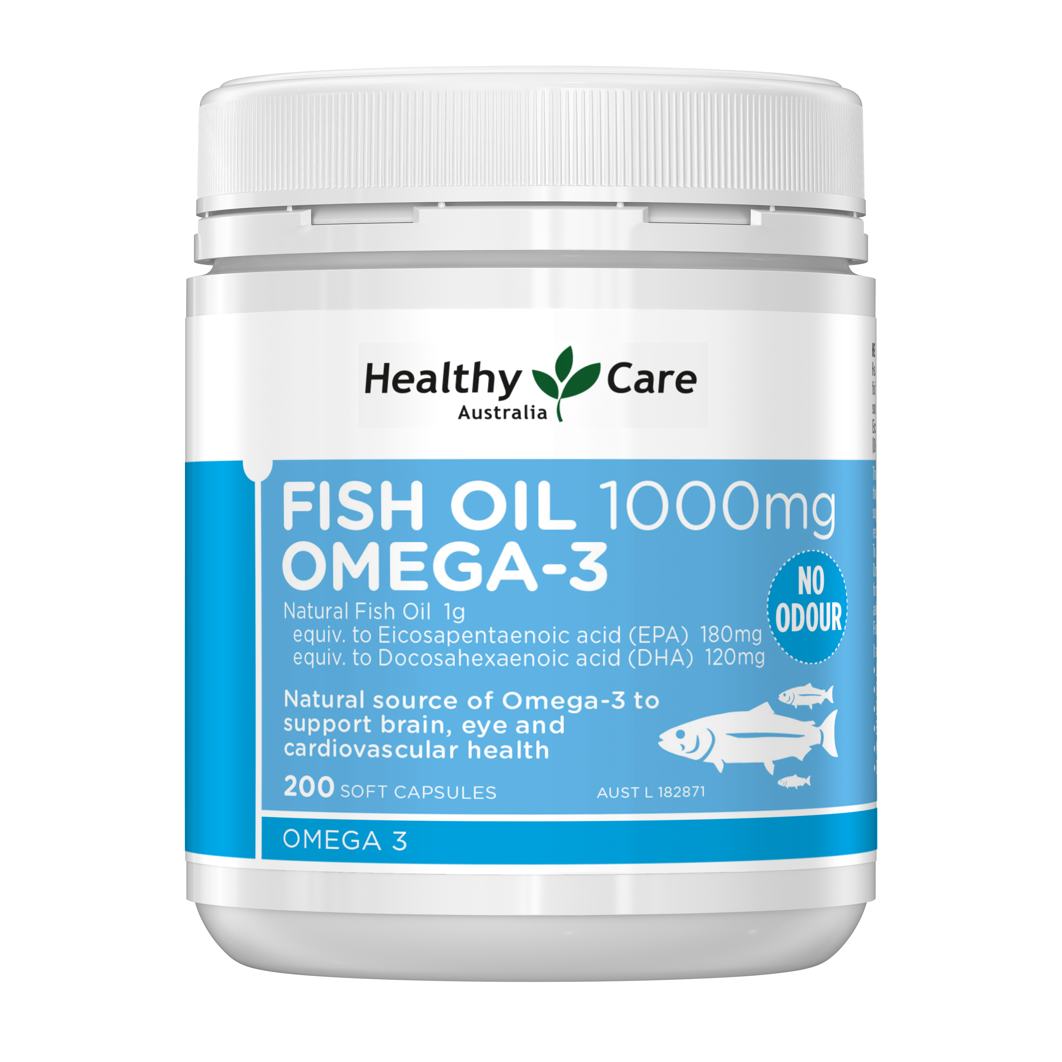 Healthy Care Premium Fish Oil 1000mg 200 Capsules