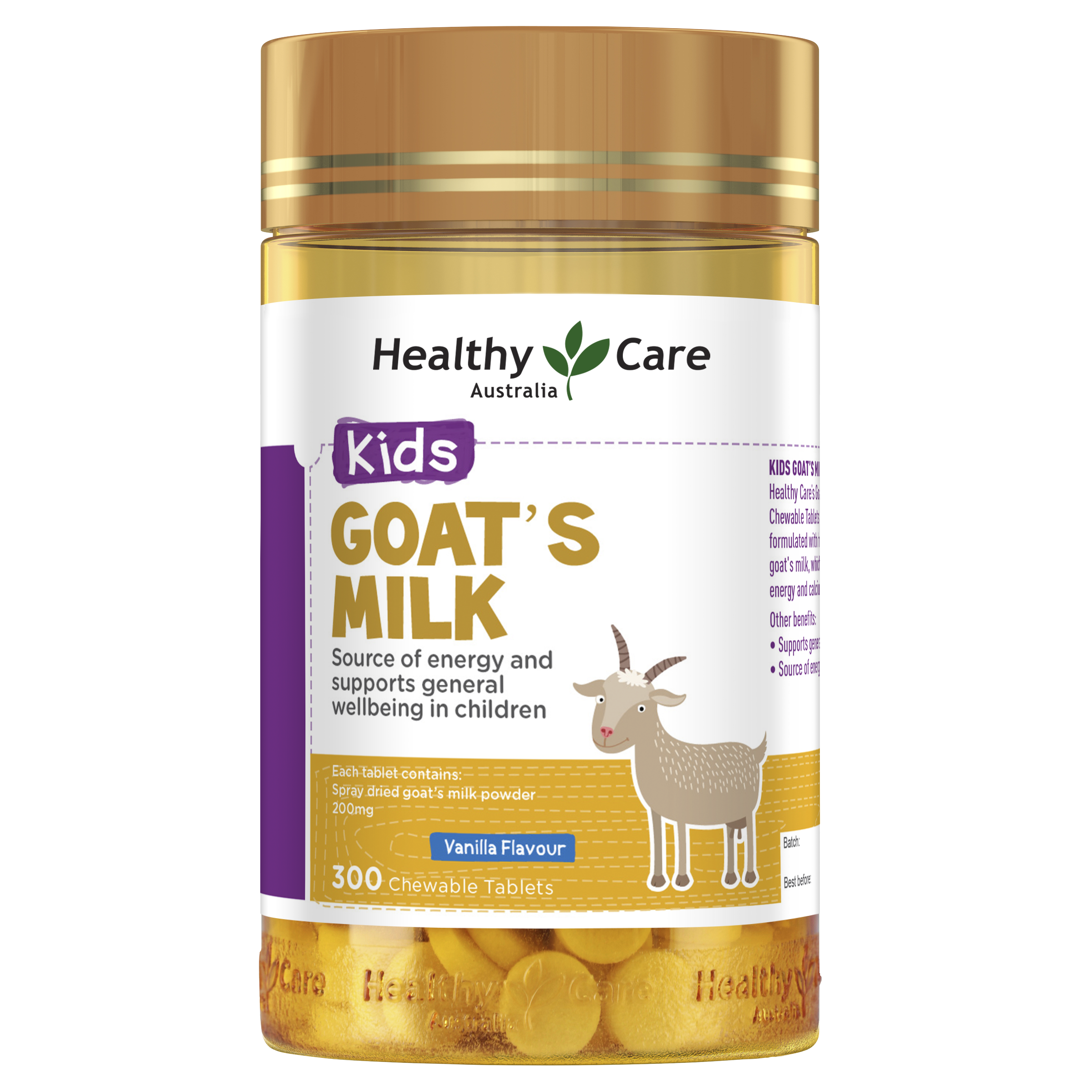Healthy Care Kids Goat Milk Vanilla Flavour 300 Tablets