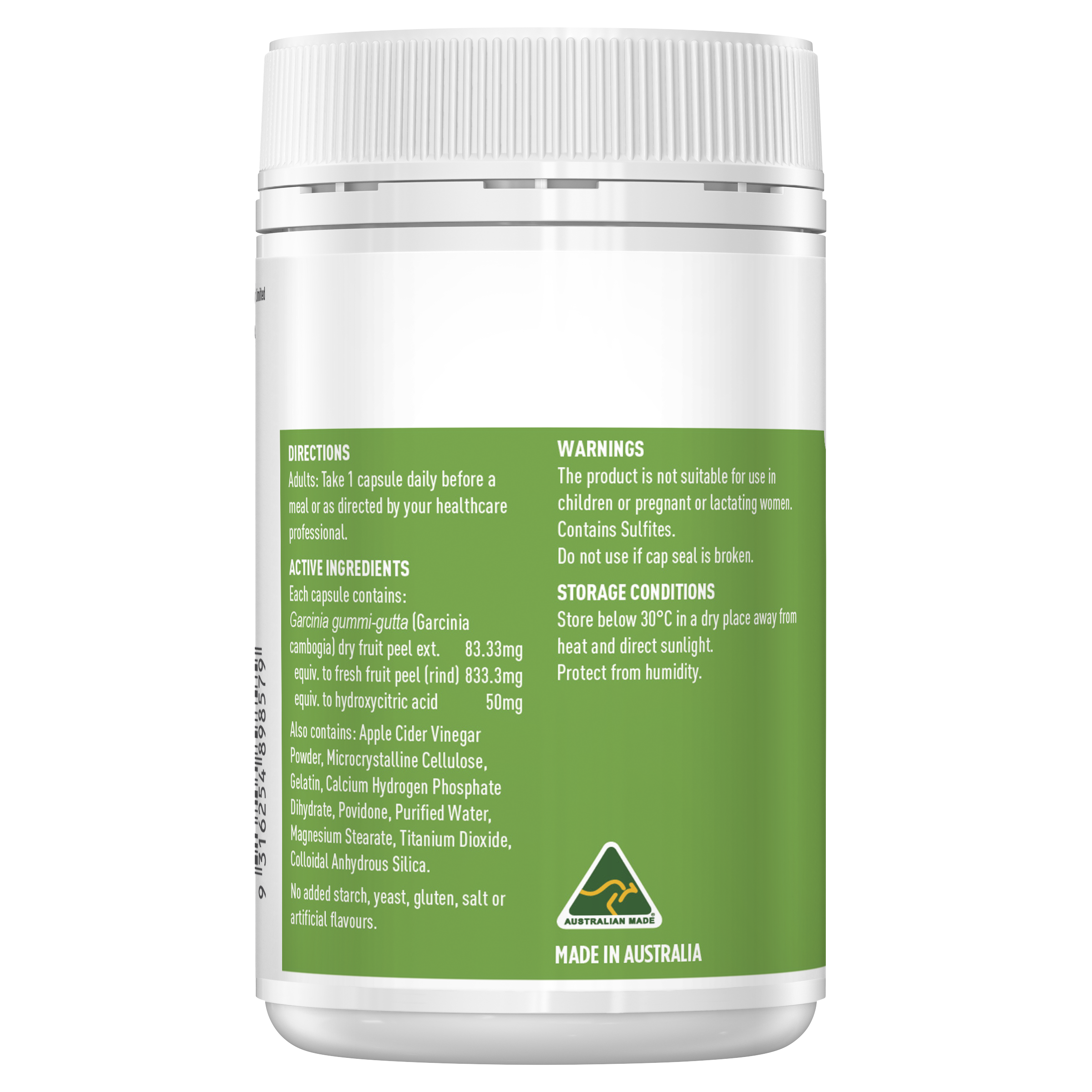 Healthy Care Apple Cider Vinegar + Garcinia 90 Capsules