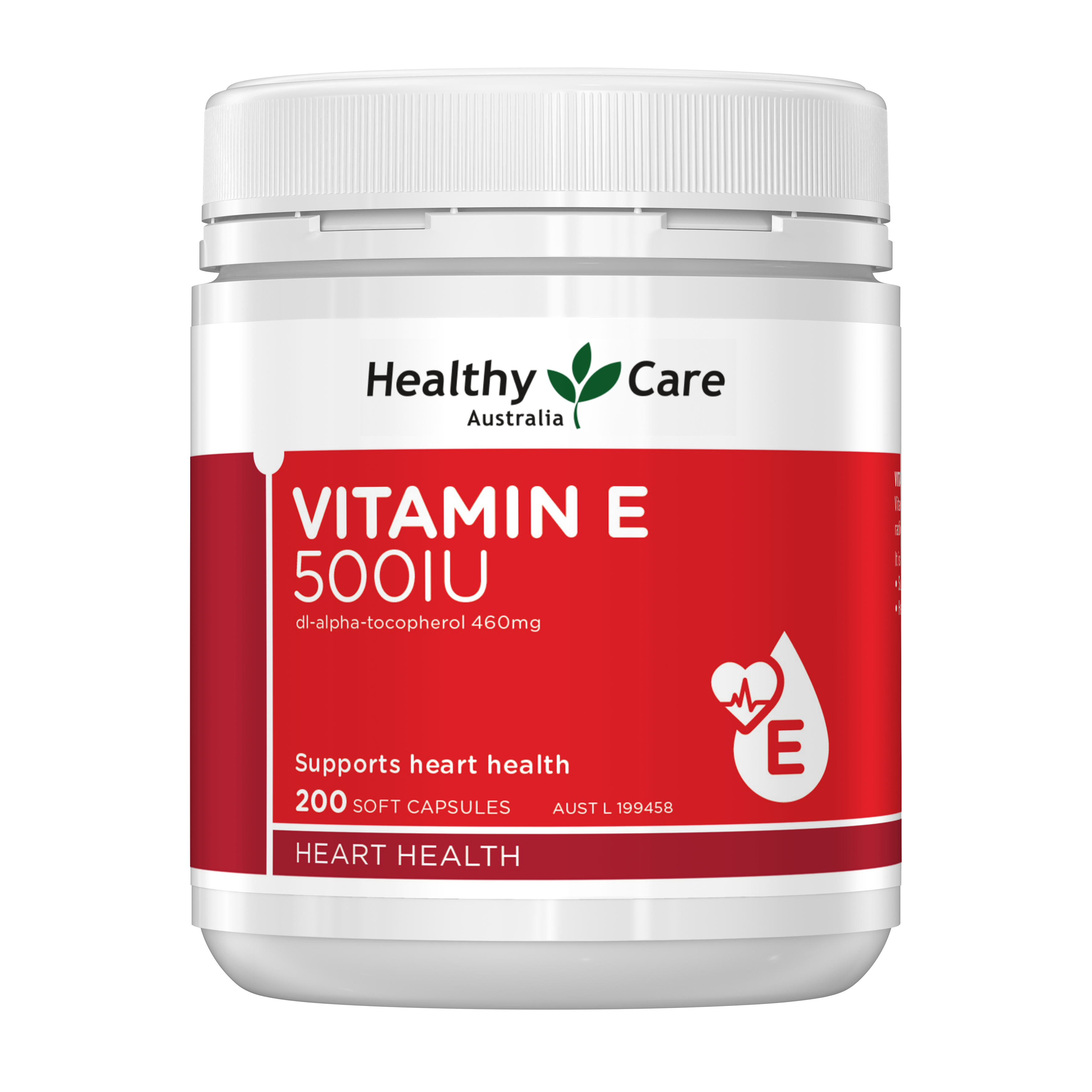 Healthy Care Vitamin E 500IU 200 Capsules