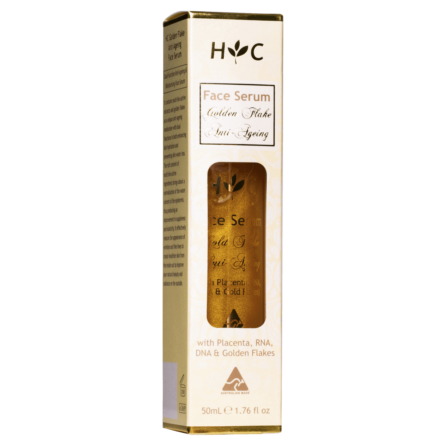 Anti-Ageing Gold Flake Face Serum 50ml in packaging-Skin Care Masks & Peels-Healthy Care Australia