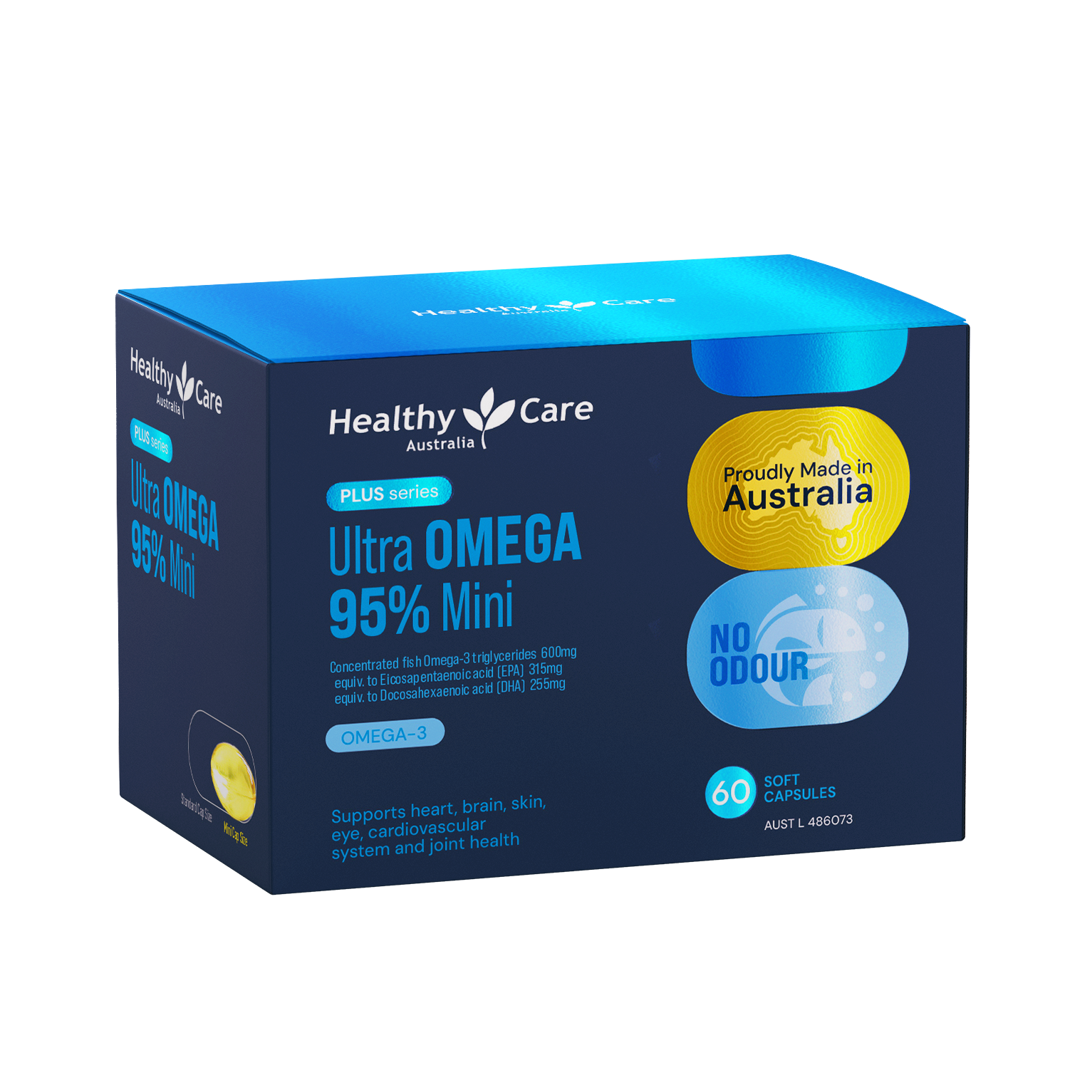 Healthy Care Plus Ultra Omega 95% Mini Fish Oil 60 Capsules in Blister