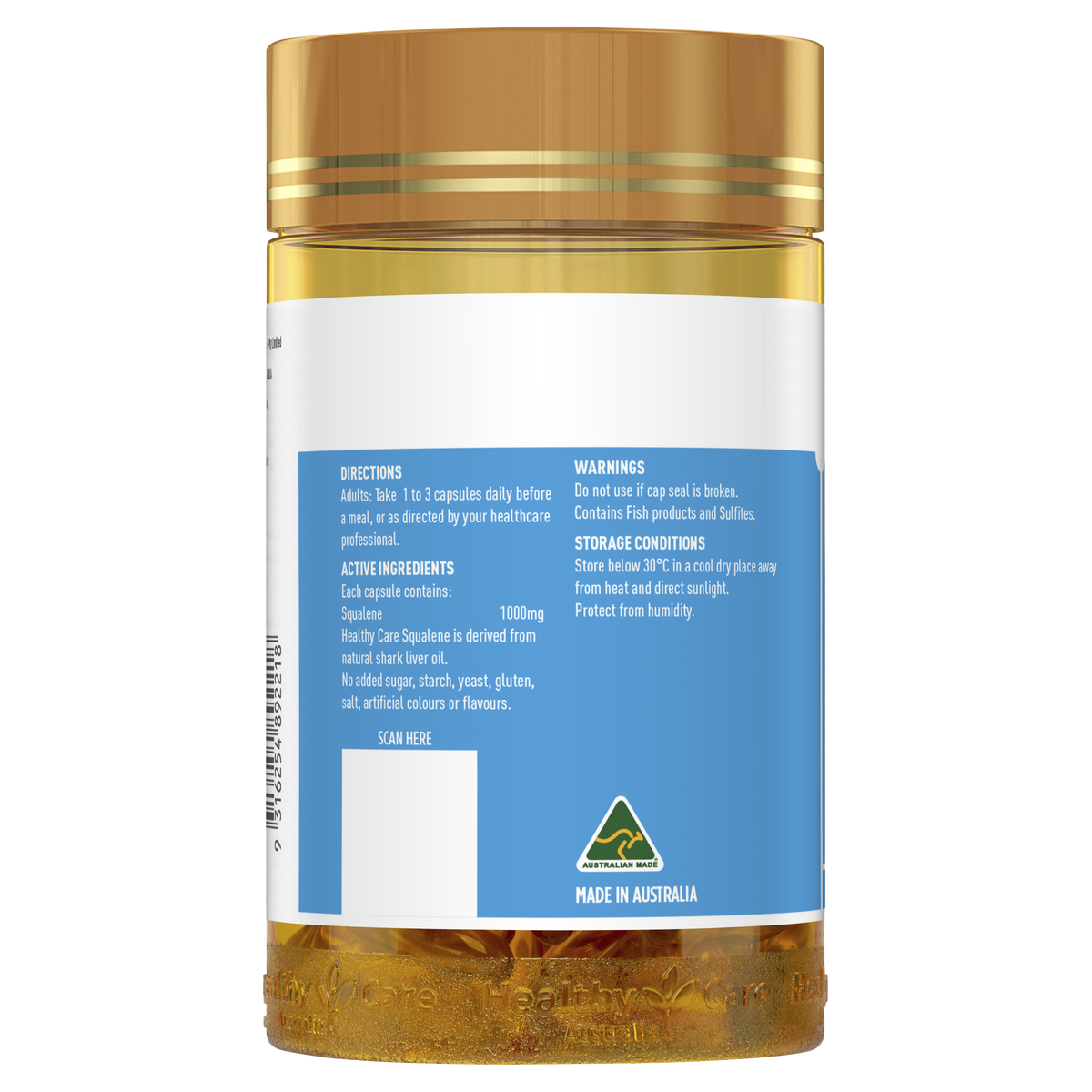 Healthy Care Squalene 1000mg - 200 Capsules