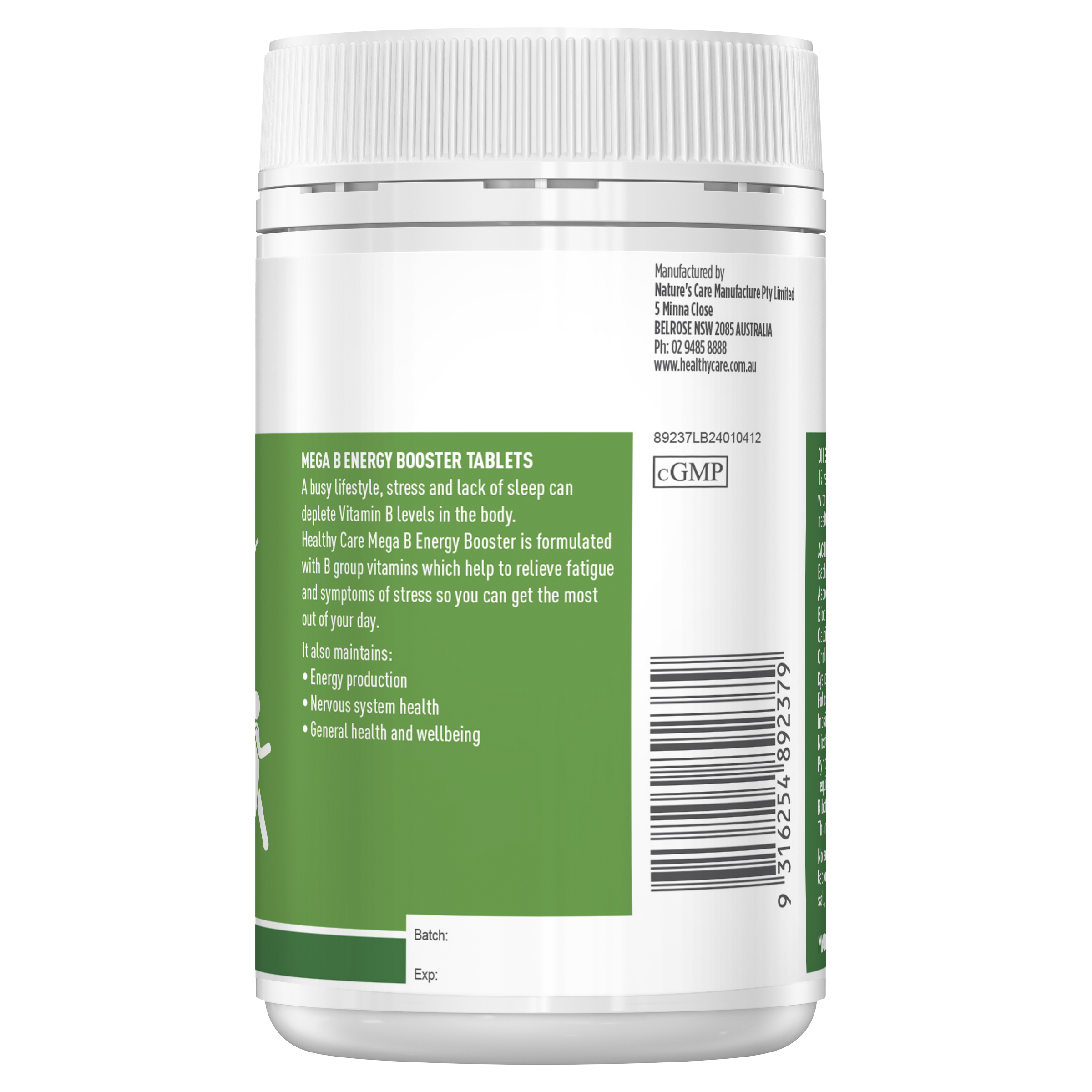 Healthy Care Mega B Energy Booster  200 Tablets