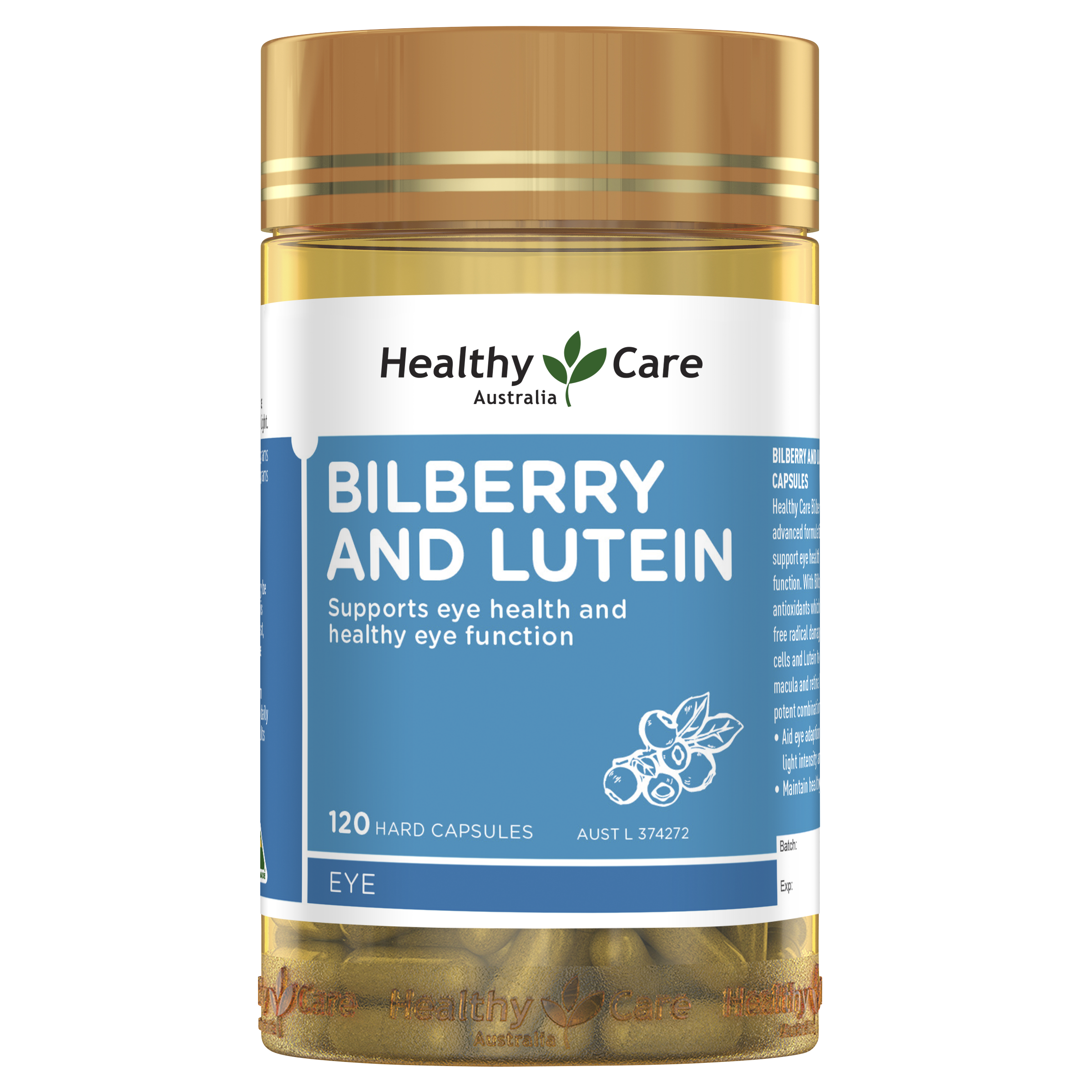 Healthy Care Bilberry and Lutein  120 Capsules
