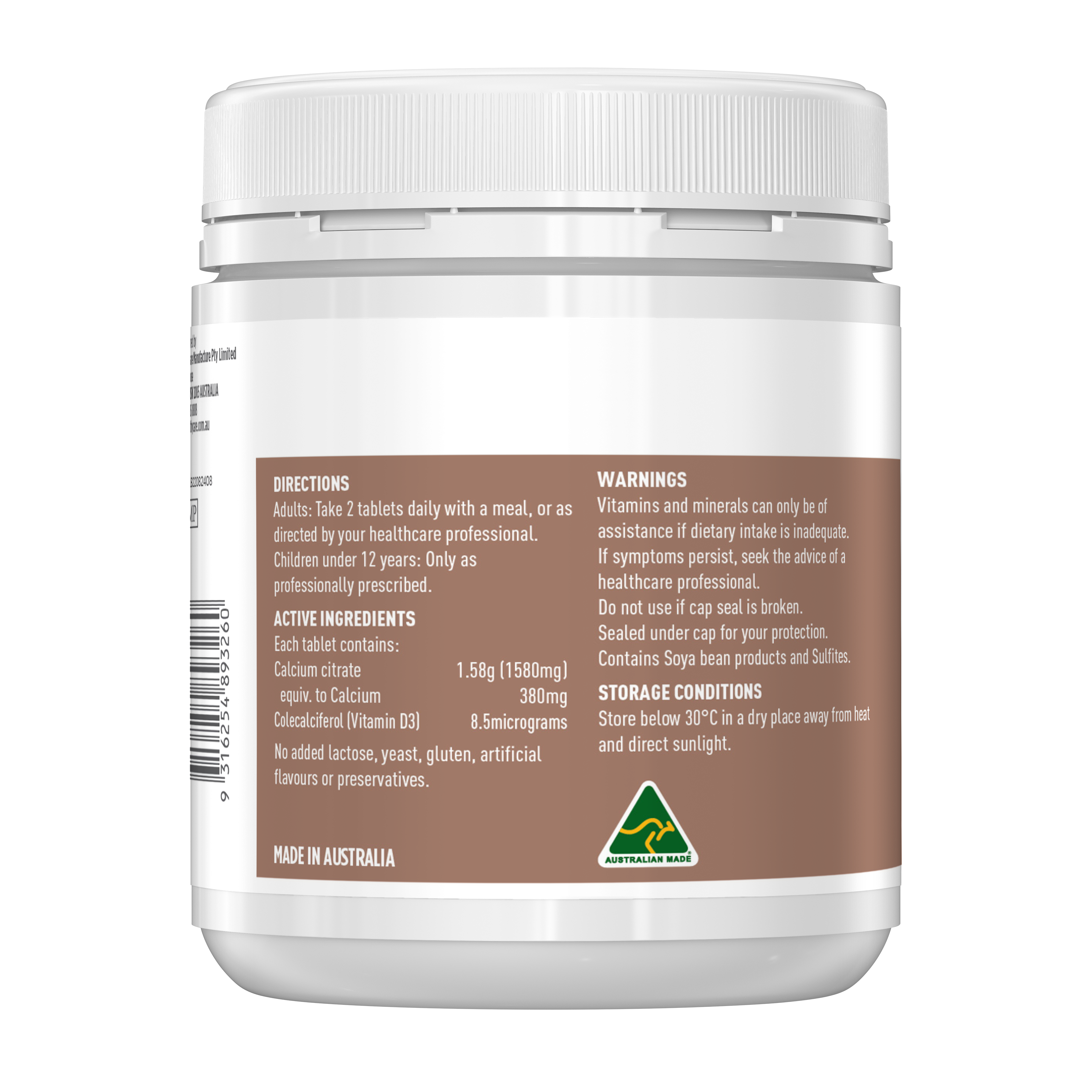 Healthy Care Ultra Calcium + Vitamin D - 150 tablets - Healthy Care Australia