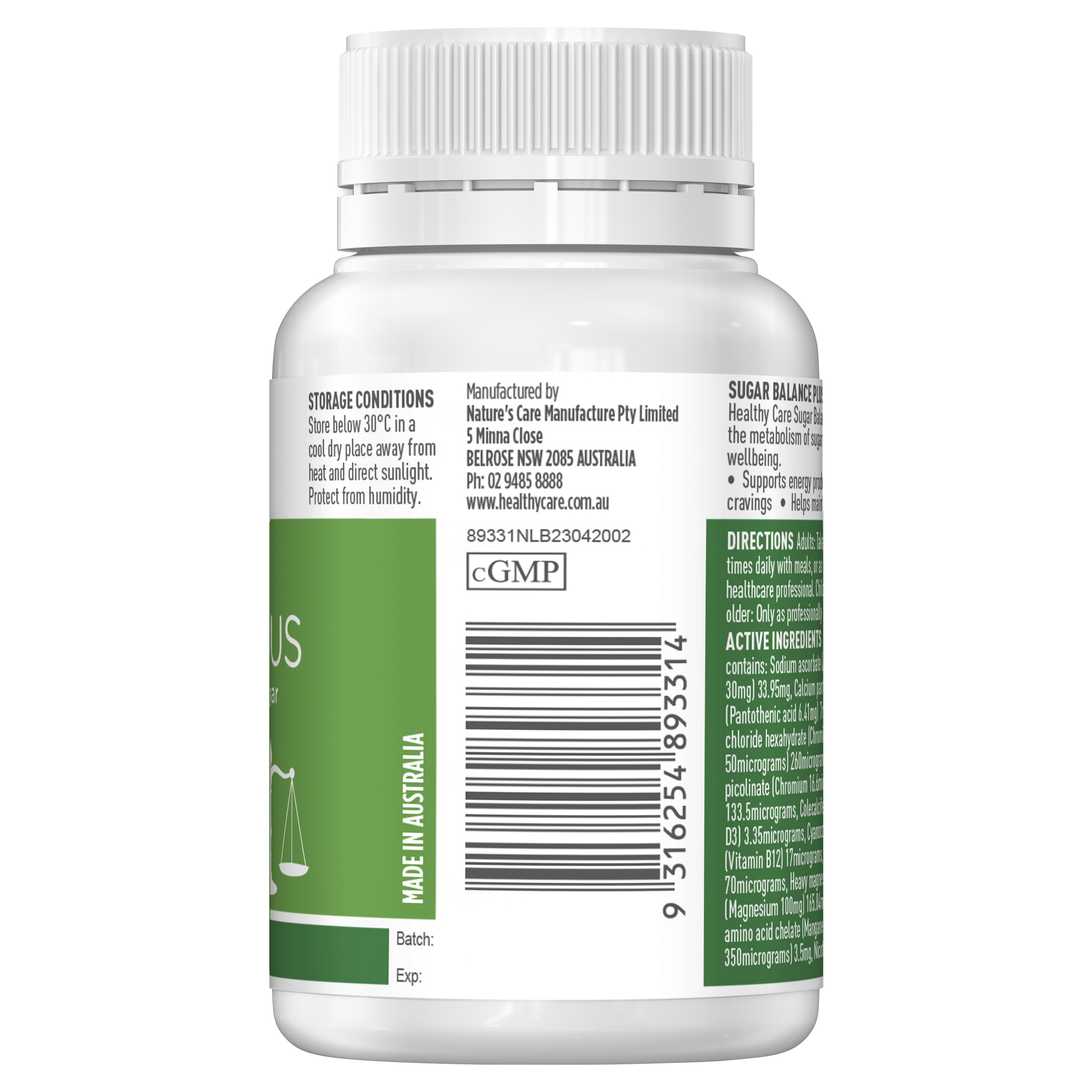 Healthy Care Sugar Balance Plus  90 Tablets
