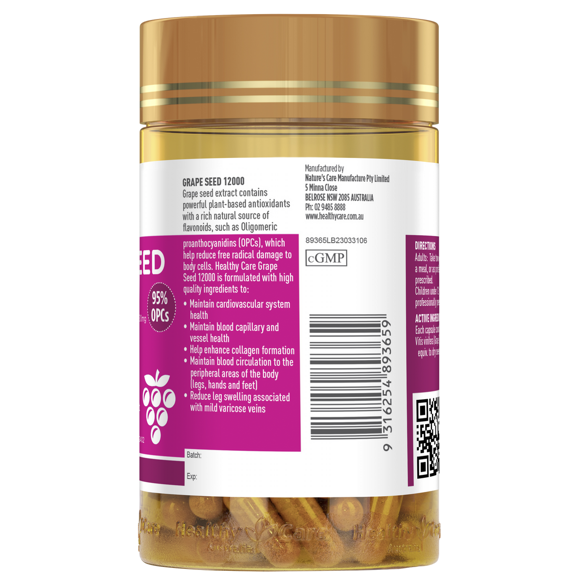 Healthy Care Grape Seed 12000 180 capsules
