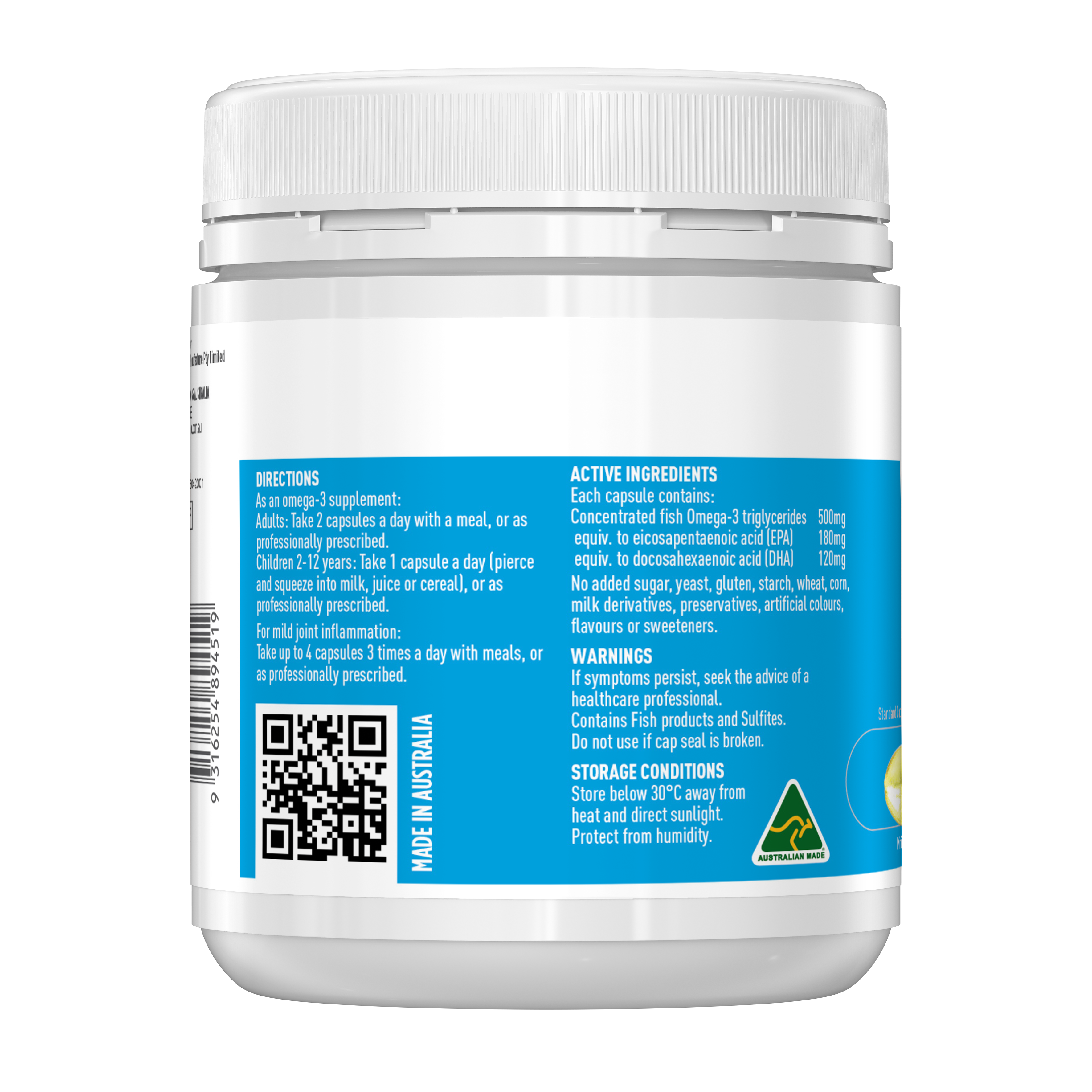 Healthy Care Double Strength Fish Oil Mini Caps 400 Capsules