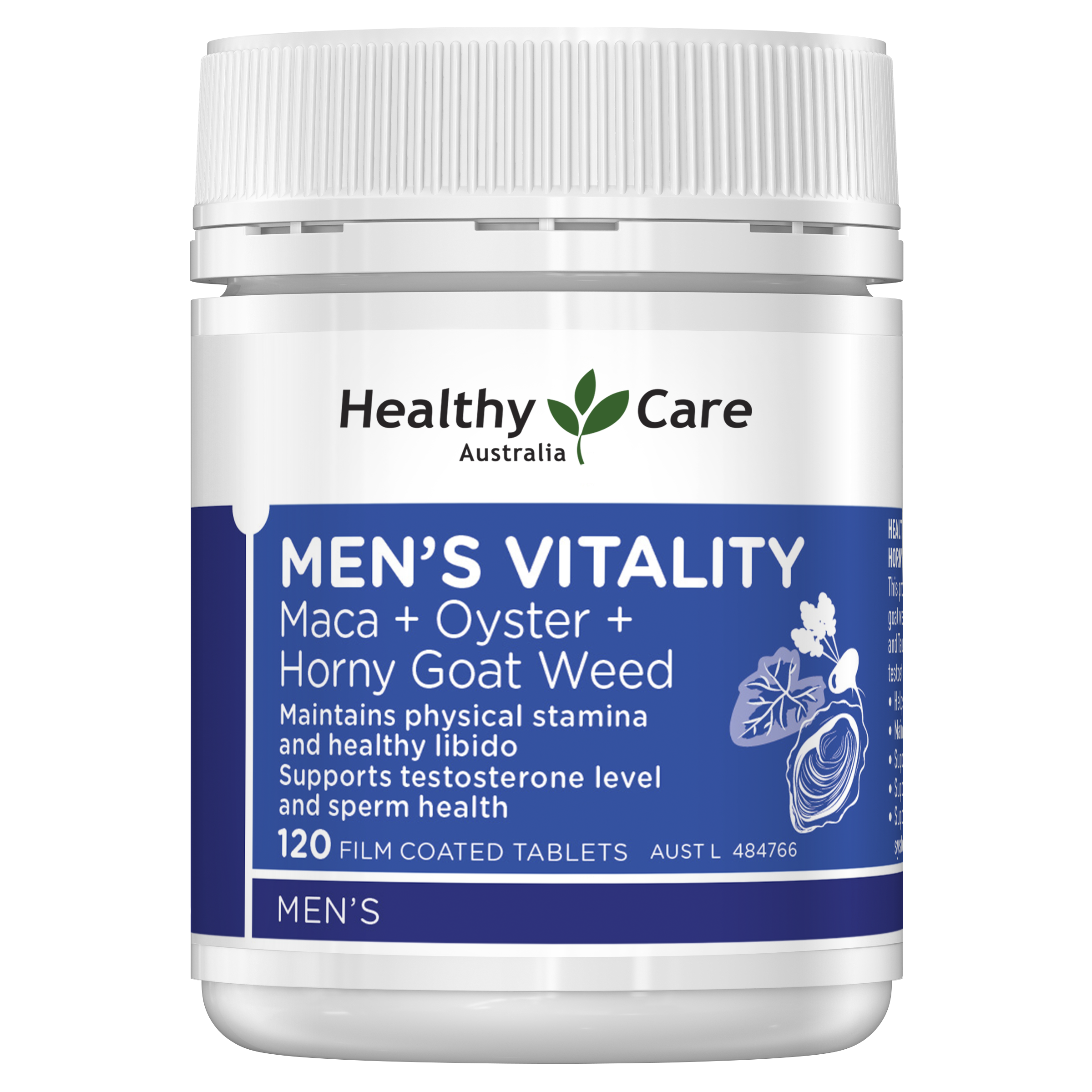 Healthy Care Men's Vitality Maca + Oyster + Horny Goat Weed 120 Tablets