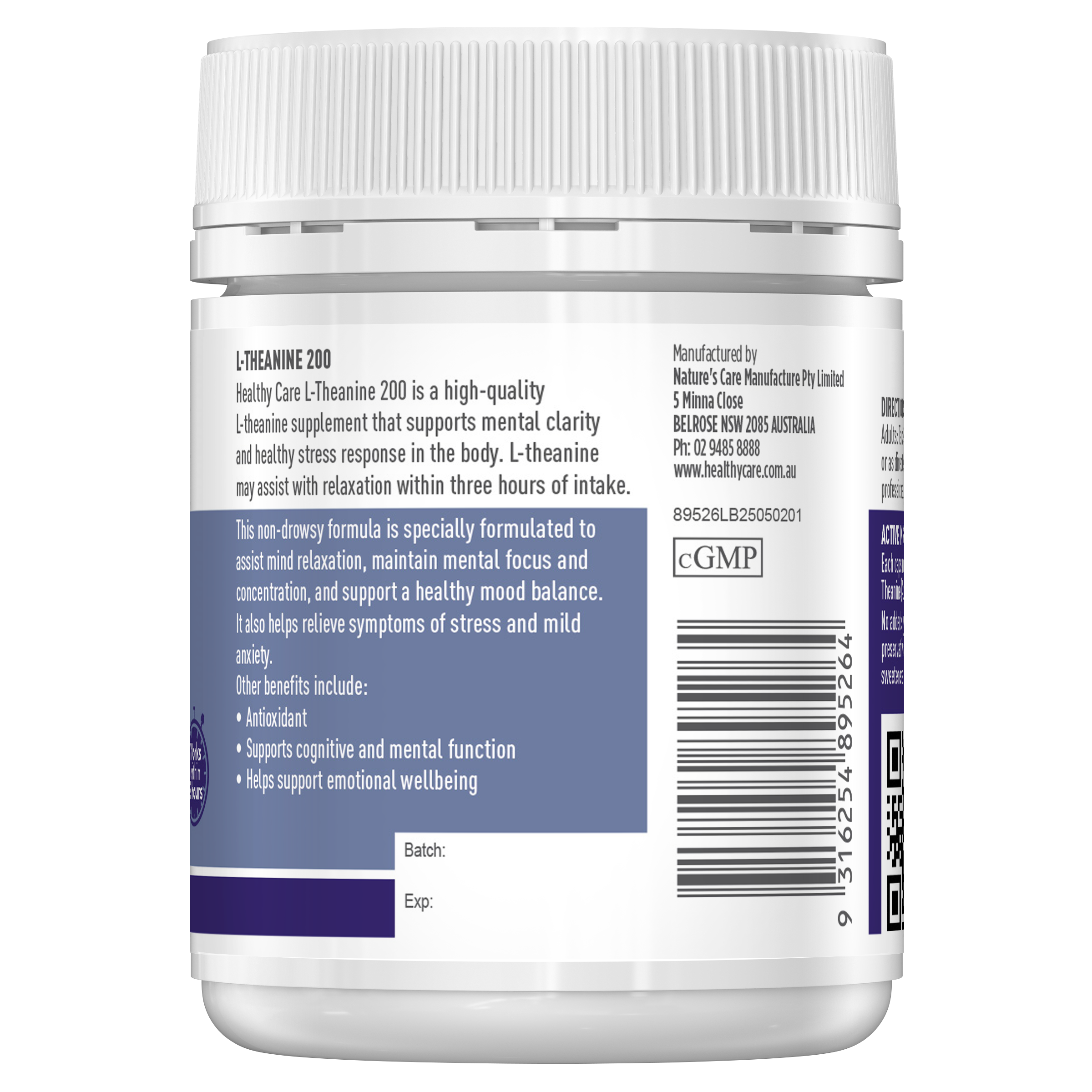 L-Theanine 200mg 60 tablets